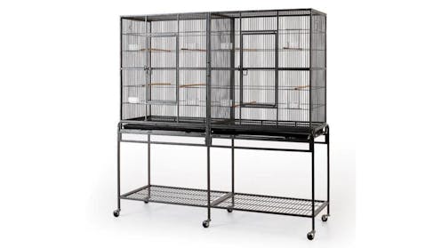 Flyline Double Flight Bird Cage with Divider for Canary Parakeet