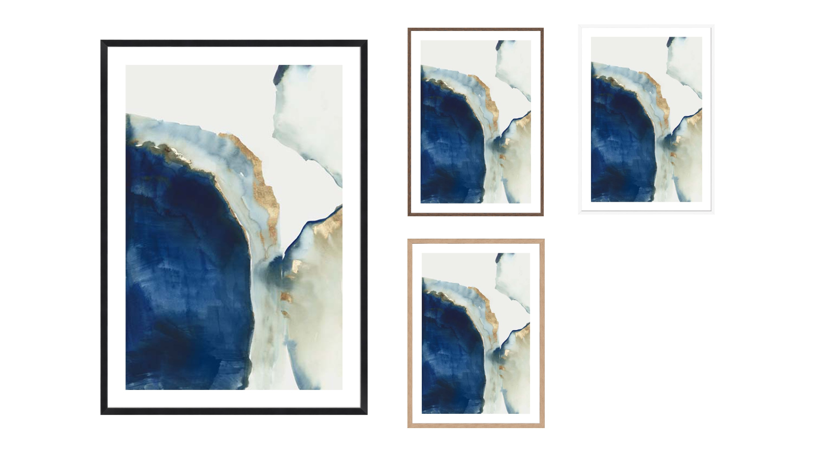 La Grolla Shapes of Blue Watercolor I Frame Wall Art