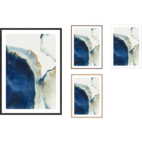 La Grolla Shapes of Blue Watercolor I Frame Wall Art