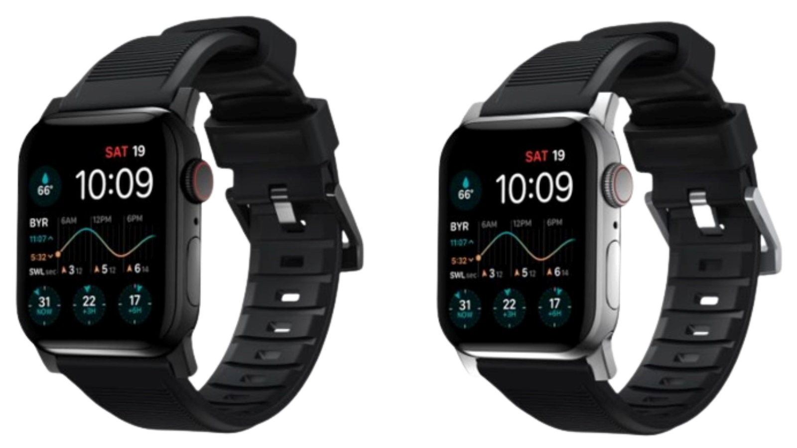 Nomad Black Leather Active Band Pro 45mm