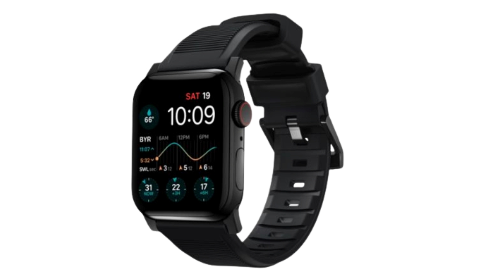 Nomad Apple Watch Rugged Band 45mm - Black Hardware