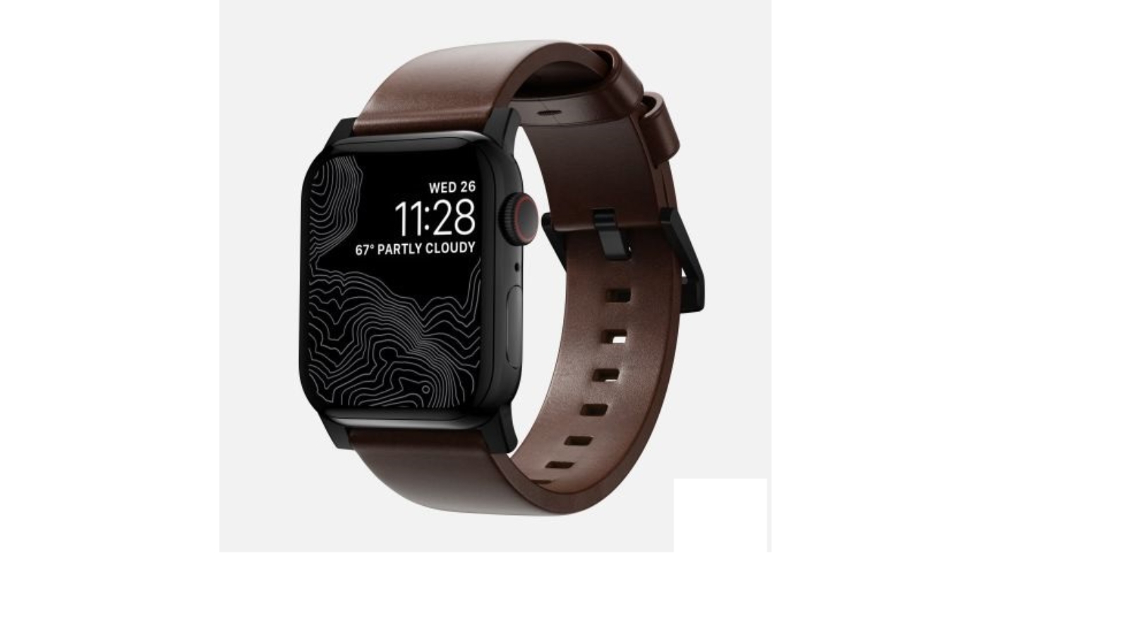 NOMAD Rustic Brown Modern Band Black Hardware Horween Leather - 41mm