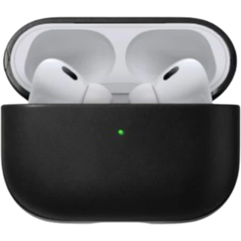 Nomad Modern Leather Case for Apple AirPods Pro 2 - Black Normal Leather
