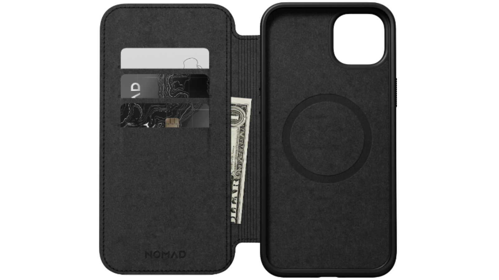 Nomad iPhone 15 Plus NMD Leather Folio - Black