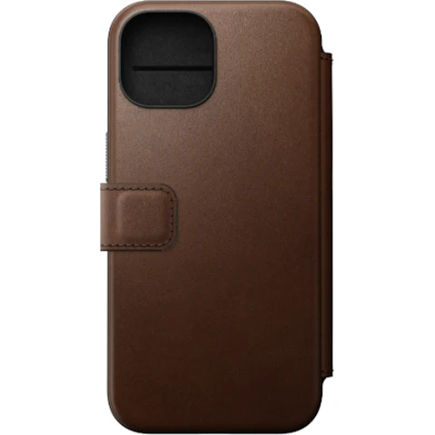 Nomad iPhone 15 NMD Leather Folio - Brown