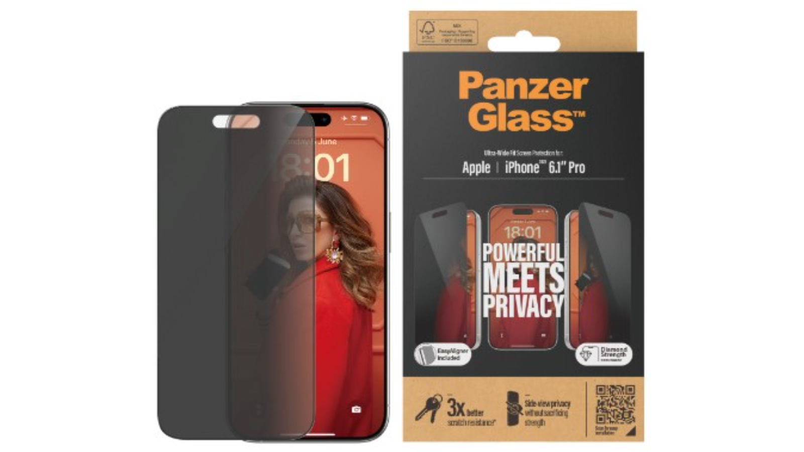 Panzer Glass Privacy Screen Protector iPhone 15 Pro Harvey Norman