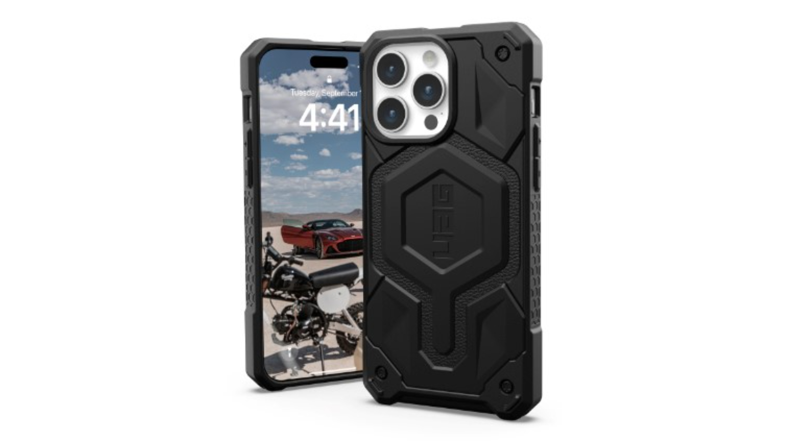 Coque Antichoc UAG modèle Monarch en fibre de carbone pour Iphone 15 pro max