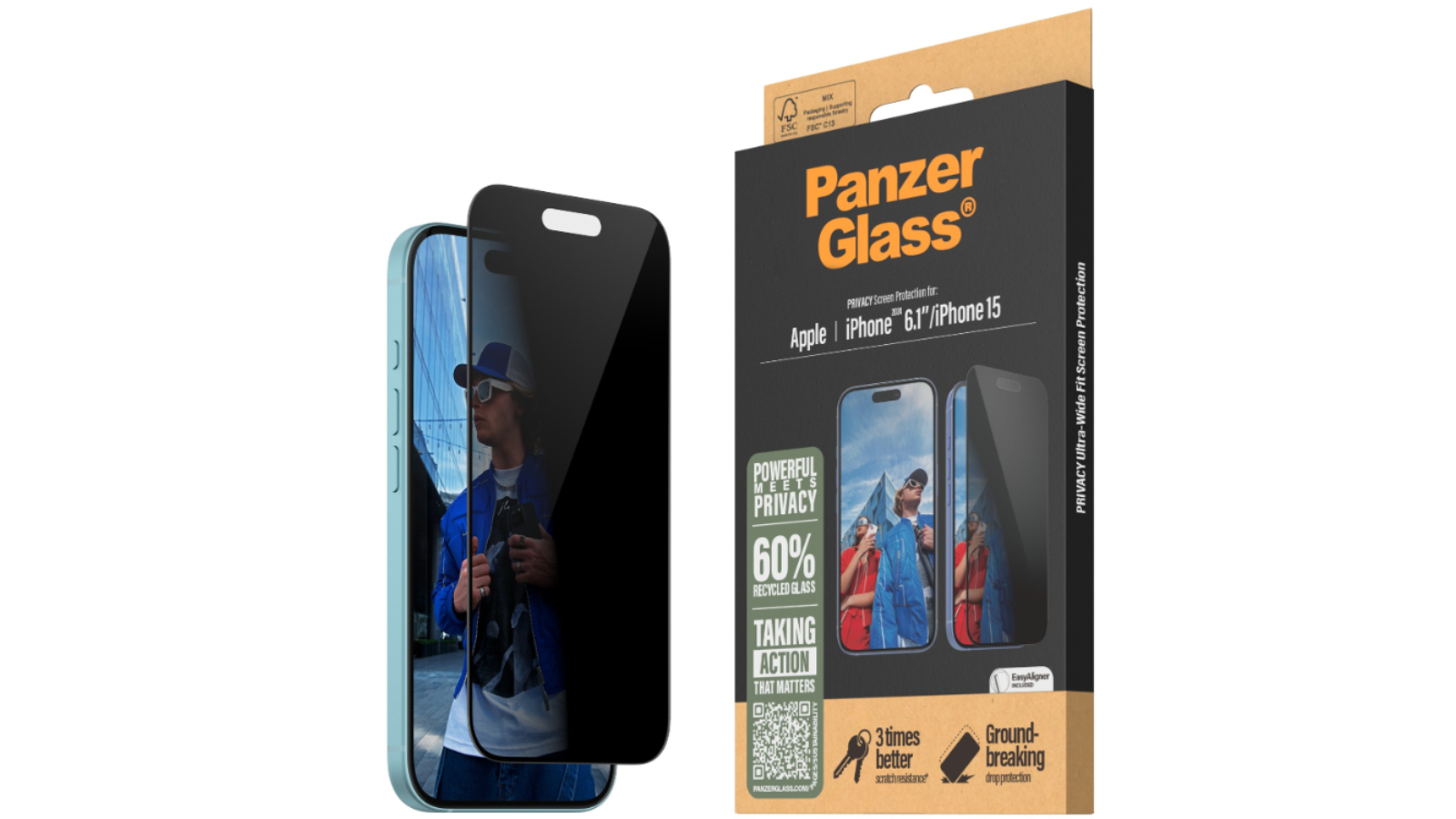 PANZER Glass Privacy Screen Protector for iPhone 16
