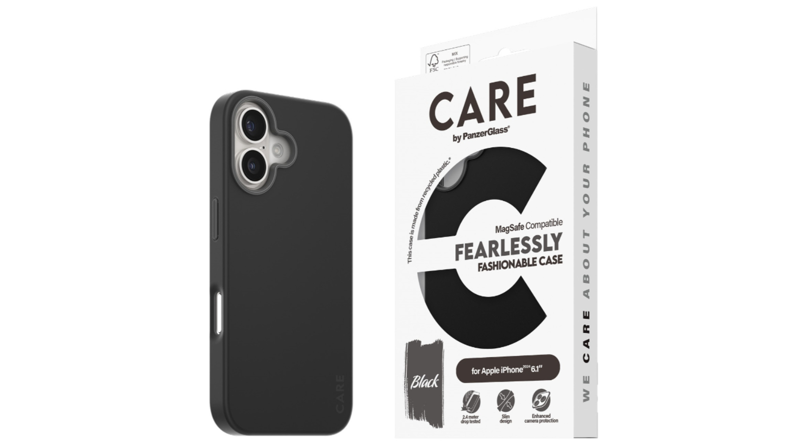 Panzer CARE Fashion MagSafe Case for iPhone 16 - Black
