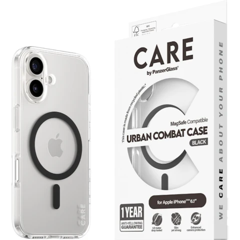 PANZER CARE Fashion MagSafe Case for iPhone 16 - Black