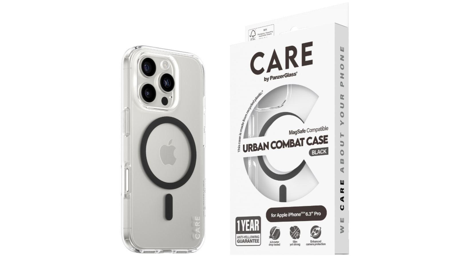 PANZER CARE Fashion MagSafe Case for iPhone 16 Pro - Black