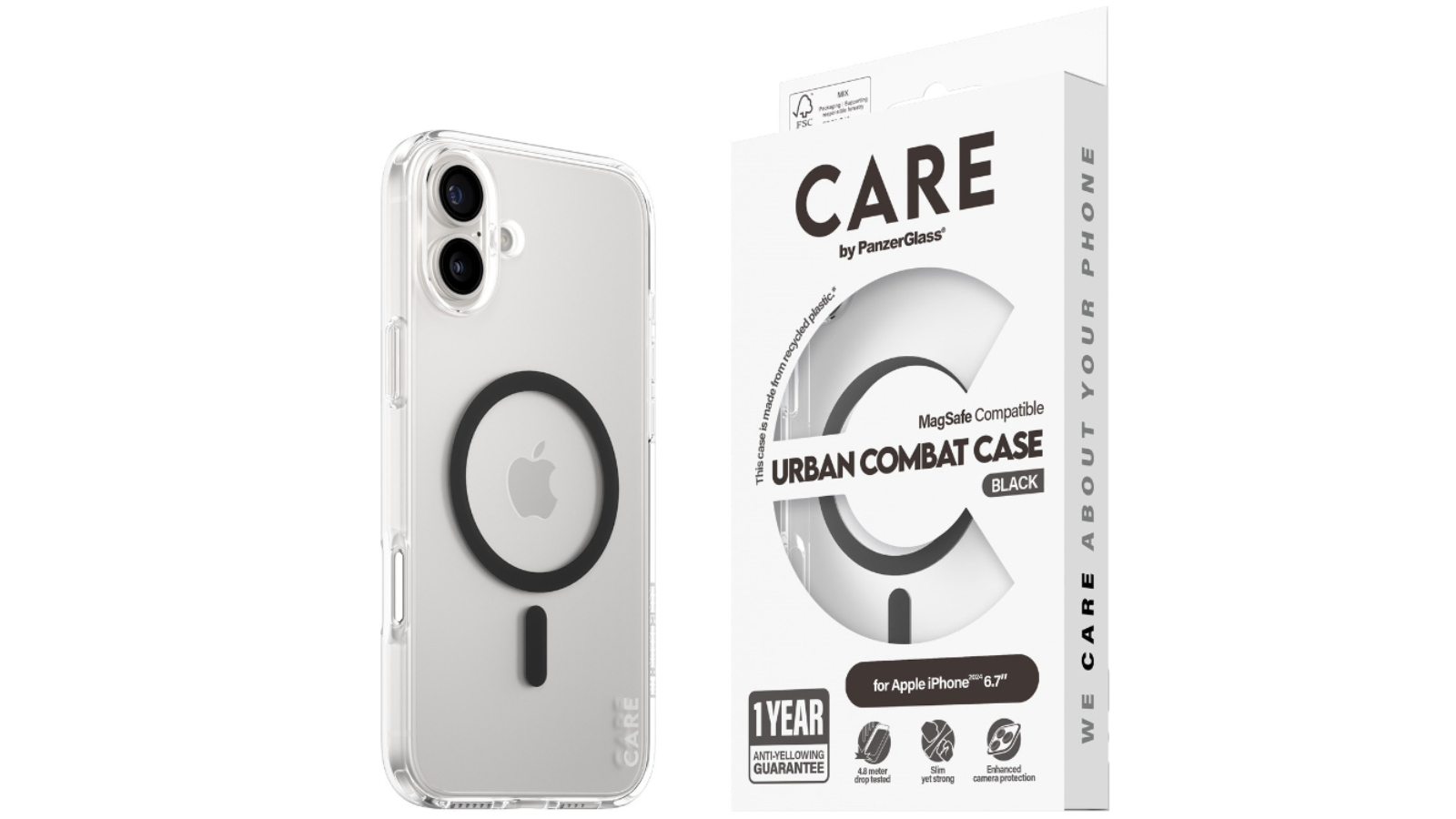 PANZER CARE Fashion MagSafe Case for iPhone 16 Plus - Black