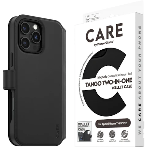 PANZER CARE Tango Wallet Case for iPhone 16 Pro Max - Black