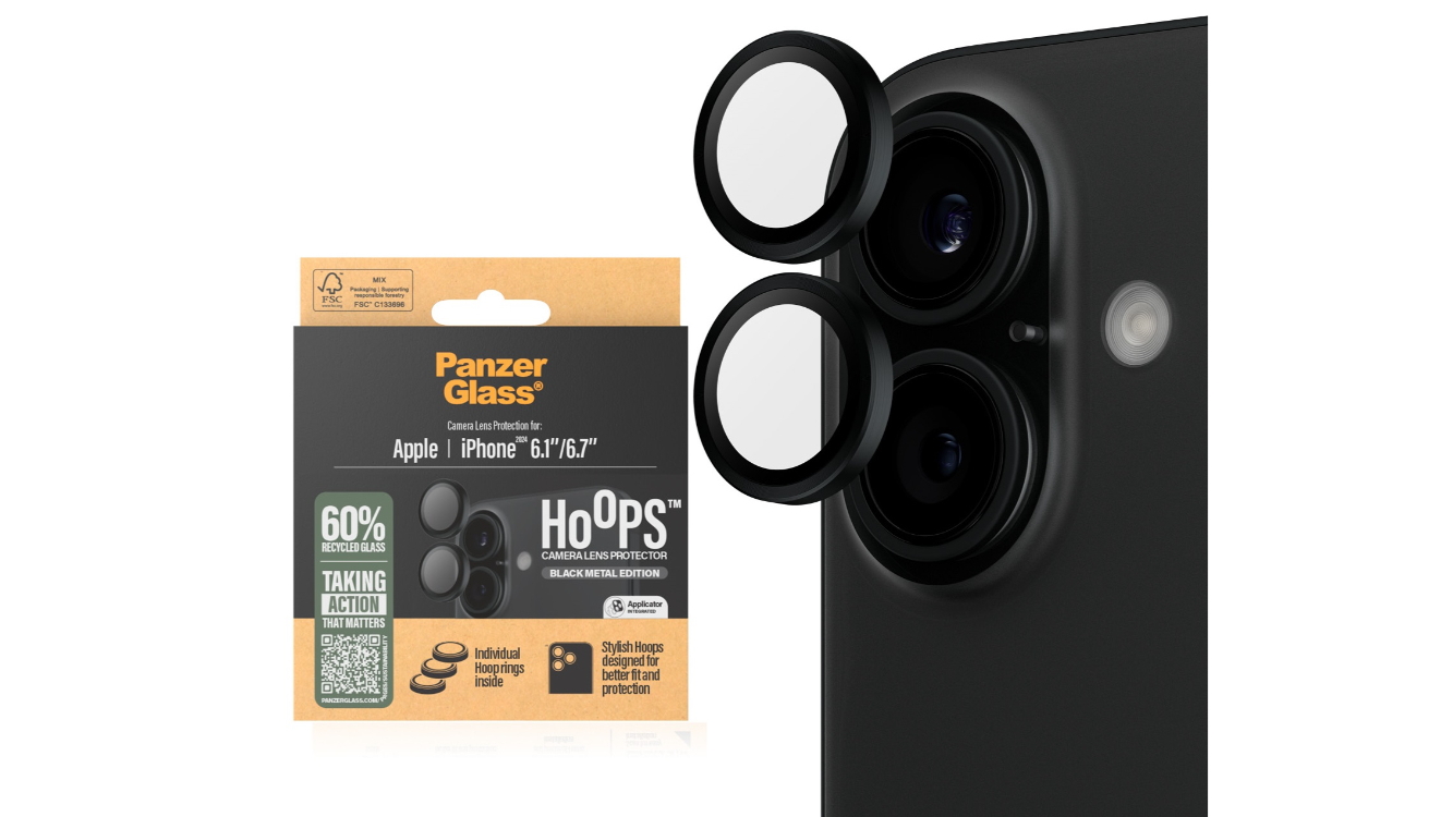 PanzerGlass Hoops Ceramic Lens Protector for iPhone 16/16 Plus