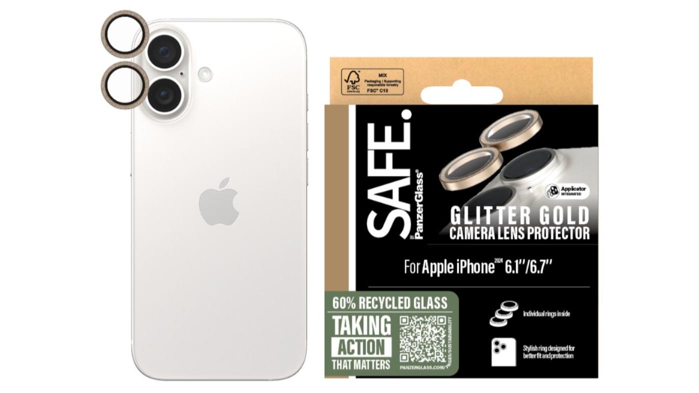PANZER SAFE Camera Lens Protector for iPhone 16/Plus - Gold