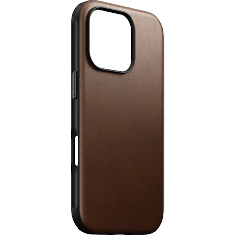 NOMAD Modern Leather Case for iPhone 16 Pro - Brown