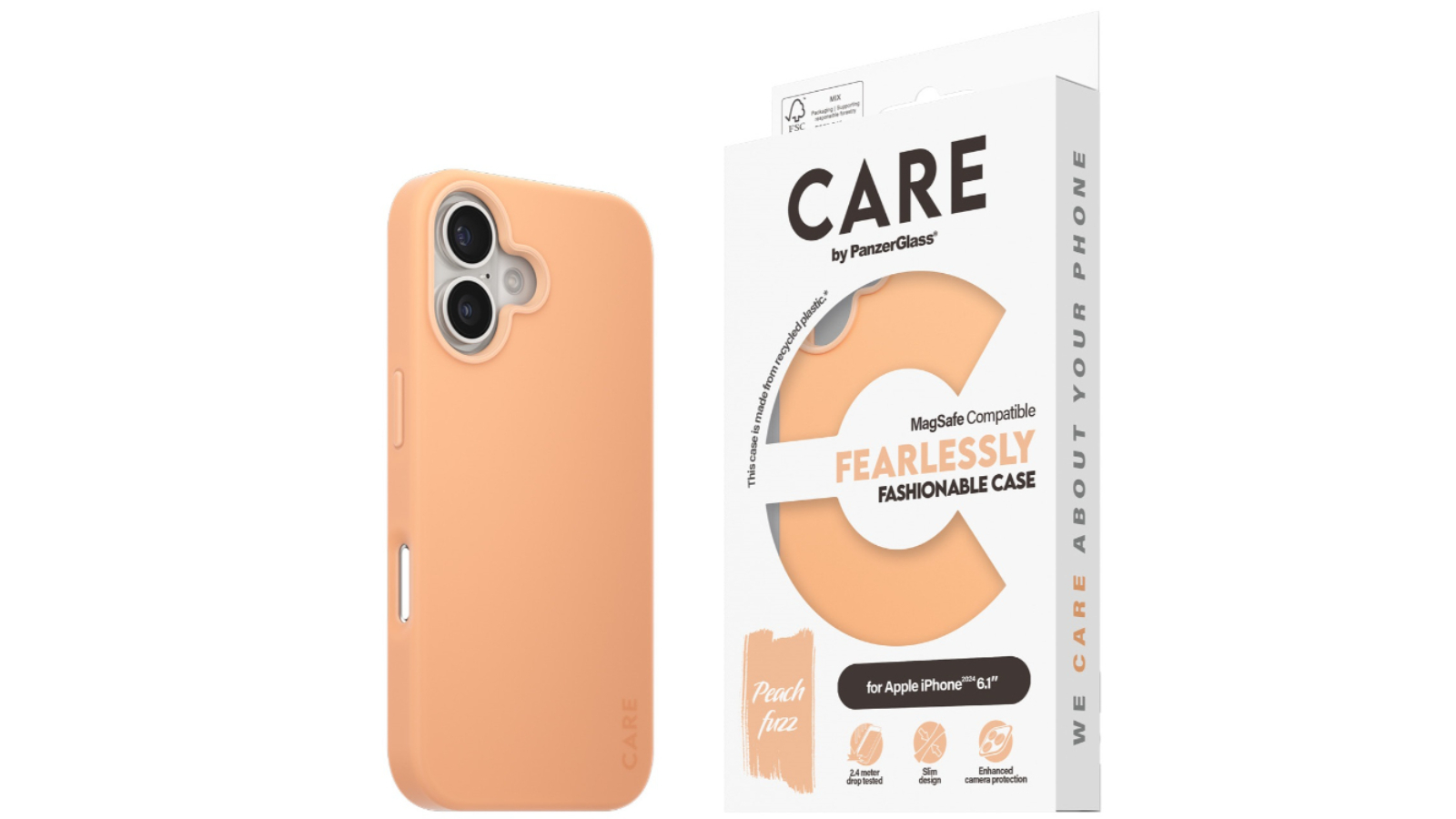 Panzer CARE Fashion Case for iPhone 16 - Peachy