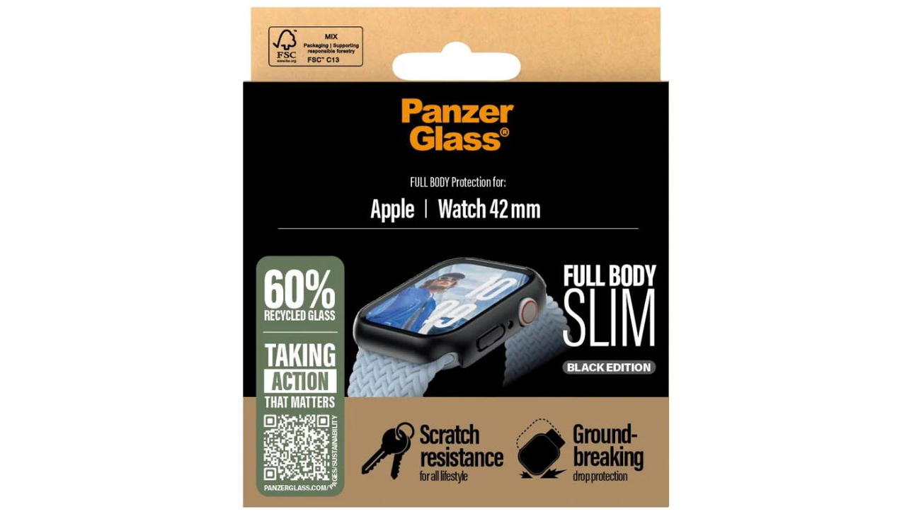 PanzerGlass Snappie Screen Protector for Apple Watch 42mm - Black