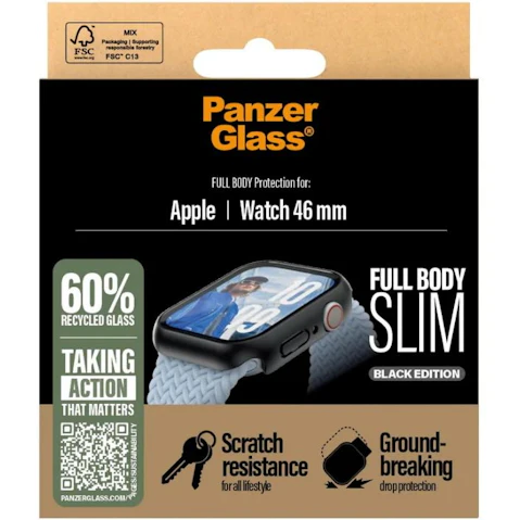 PanzerGlass Snappie Screen Protector for Apple Watch 46mm - Black
