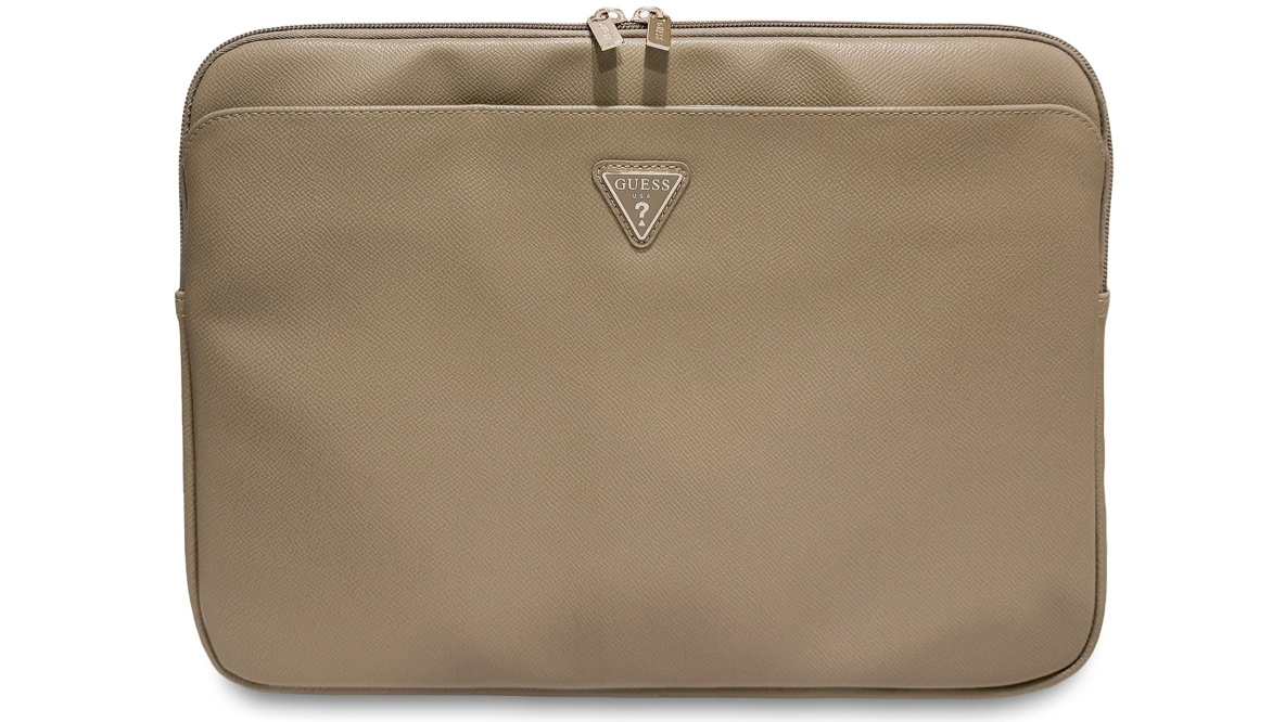 Guess 14-inch Grained PU Laptop Sleeve - Brown