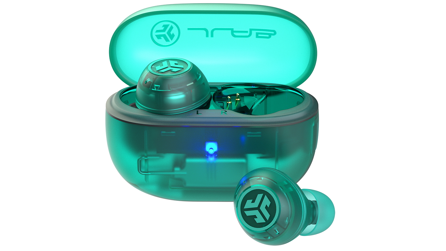 JLab Go Pop ANC True Wireless Earbuds - Clear Teal