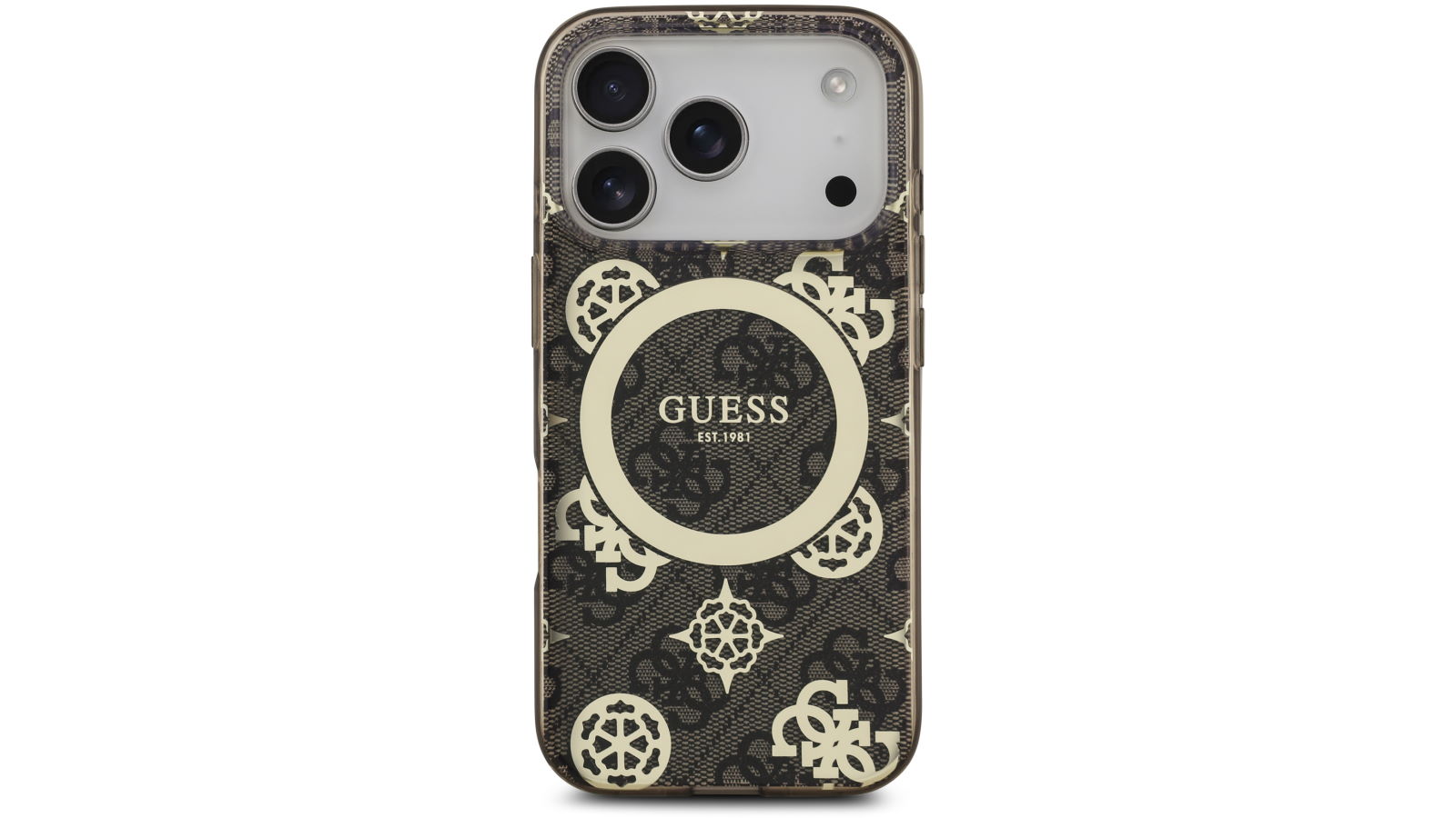 Guess 4G Peony Edition MagSafe Case for iPhone 17 - Brown/Gold
