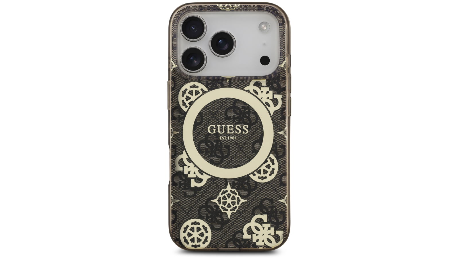 Guess 4G Peony Edition MagSafe Case for iPhone 17 Pro - Brown/Gold