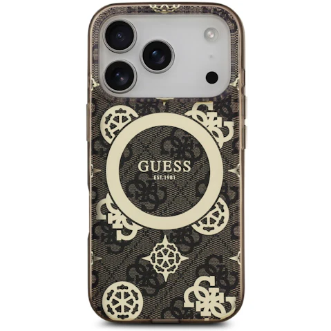 Guess 4G Peony Edition MagSafe Case for iPhone 17 Pro - Brown/Gold