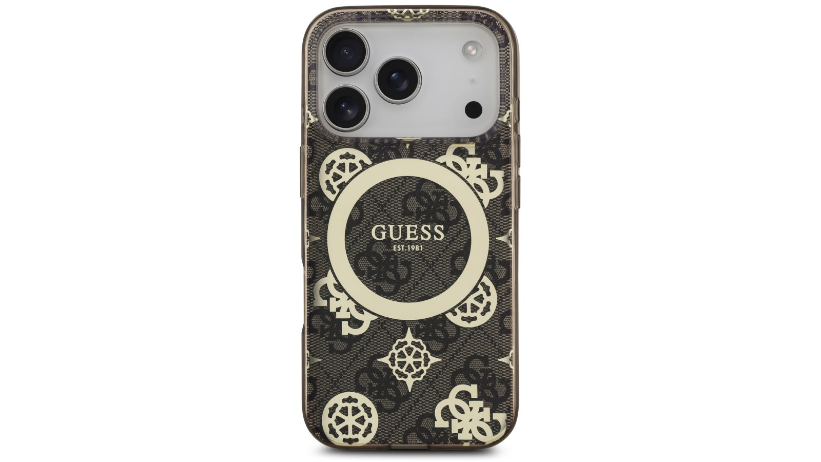 Guess 4G Peony Edition MagSafe Case for iPhone 17 Pro Max - Brown/Gold