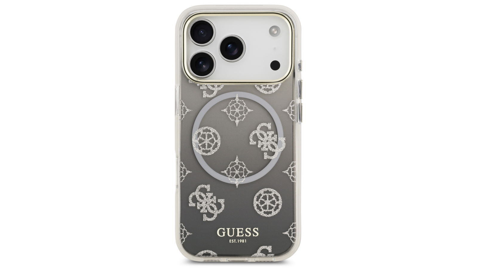 Guess Peony Edition Gradient Glitter Case for iPhone 17 Pro - Grey