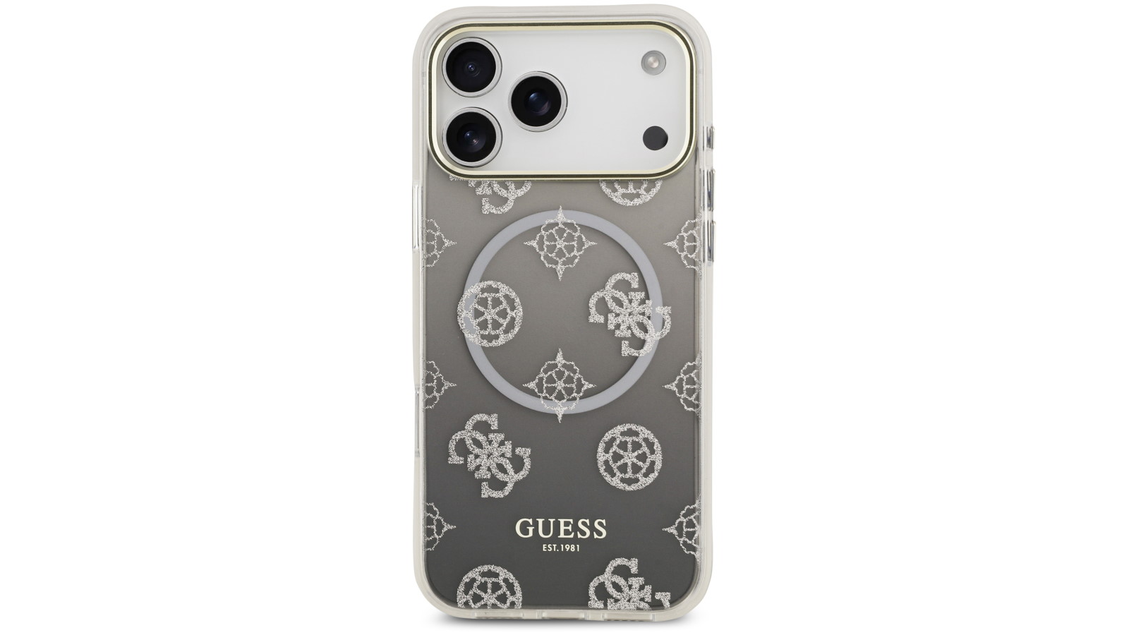 Guess Peony Edition Gradient Glitter Case for iPhone 17 Pro Max - Grey