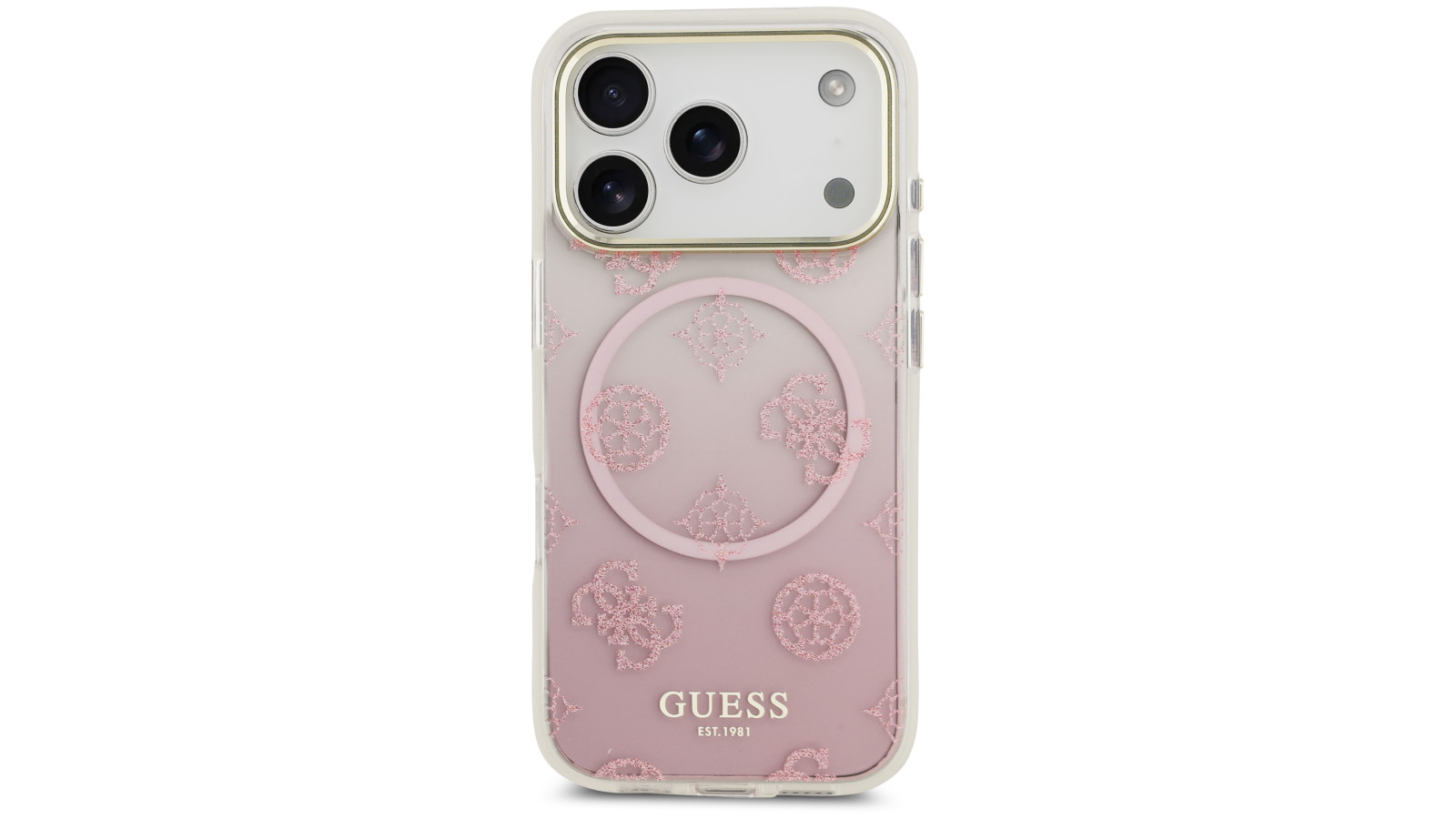 Guess Peony Edition Gradient Glitter Case for iPhone 17 - Pink