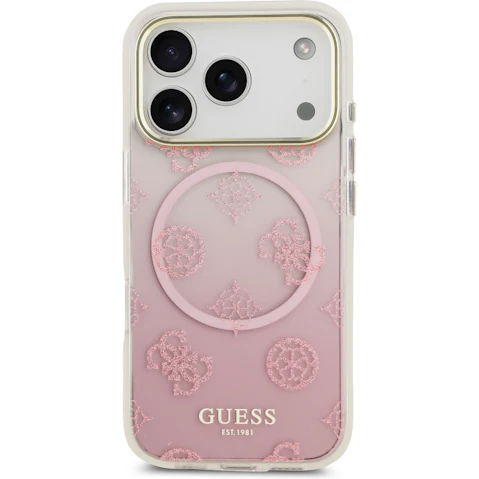 Guess Peony Edition Gradient Glitter Case for iPhone 17 - Pink