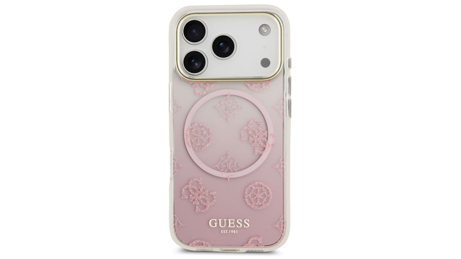 Guess Peony Edition Gradient Glitter Case for iPhone 17 Pro - Pink