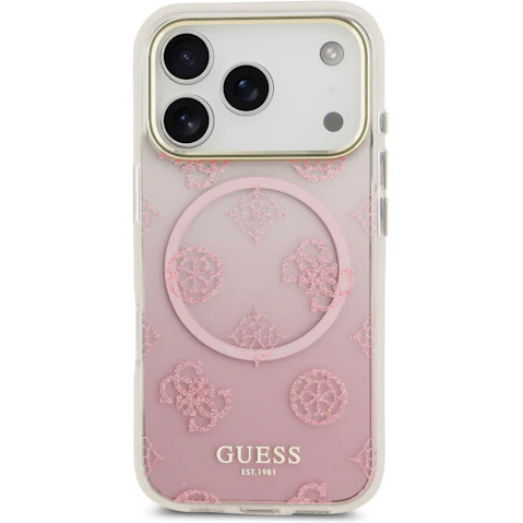 Guess Peony Edition Gradient Glitter Case for iPhone 17 Pro - Pink