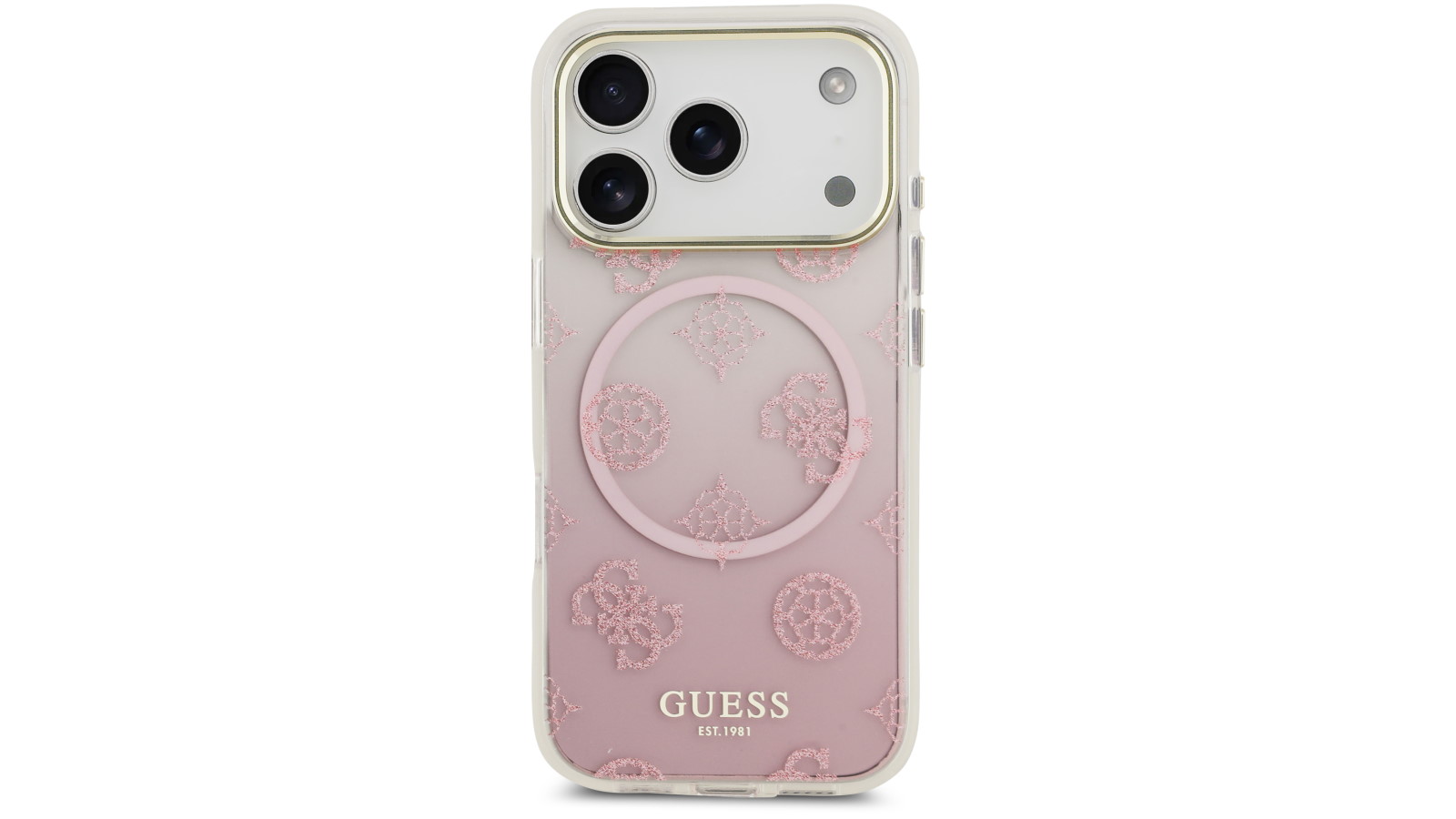 Guess Peony Edition Gradient Glitter Case for iPhone 17 Pro Max - Pink