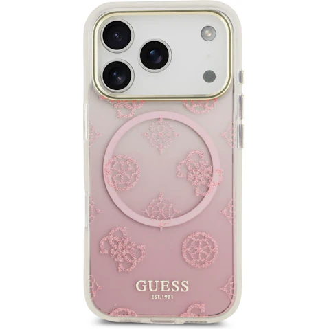 Guess Peony Edition Gradient Glitter Case for iPhone 17 Pro Max - Pink
