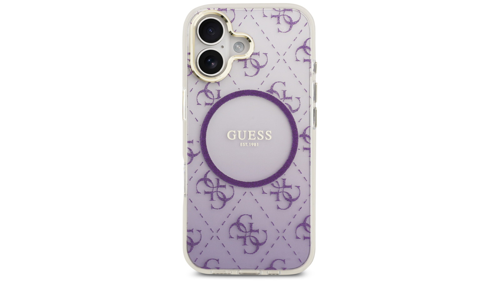 Guess 4G Glitter Edition Gradient Pattern Case for iPhone 17 - Purple