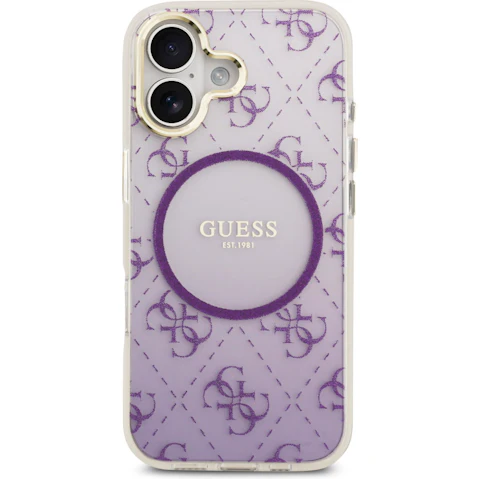 Guess 4G Glitter Edition Gradient Pattern Case for iPhone 17 - Purple