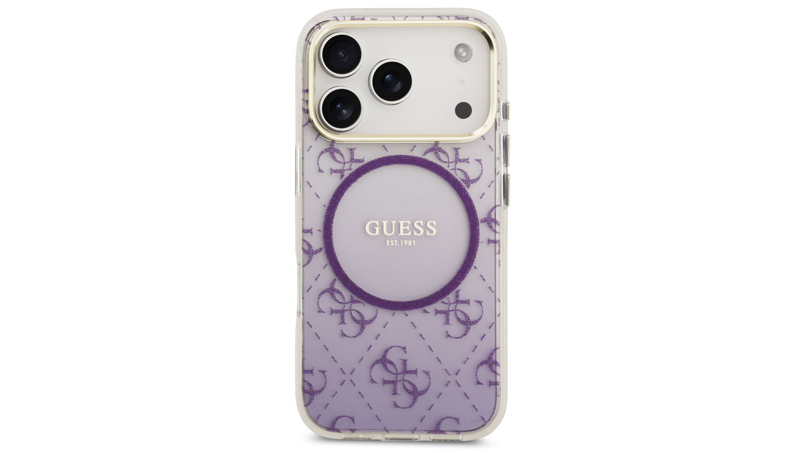 Guess Glitter Edition Gradient Pattern Case for iPhone 17 Pro - Purple