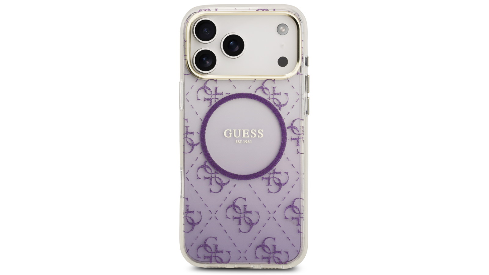Guess Glitter Edition Gradient Pattern Case for iPhone 17 Pro Max - Purple