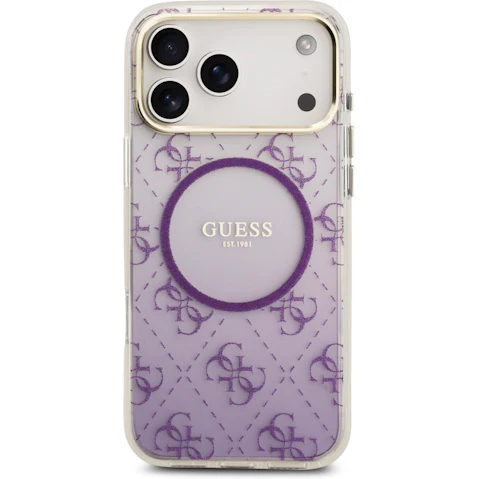 Guess Glitter Edition Gradient Pattern Case for iPhone 17 Pro Max - Purple