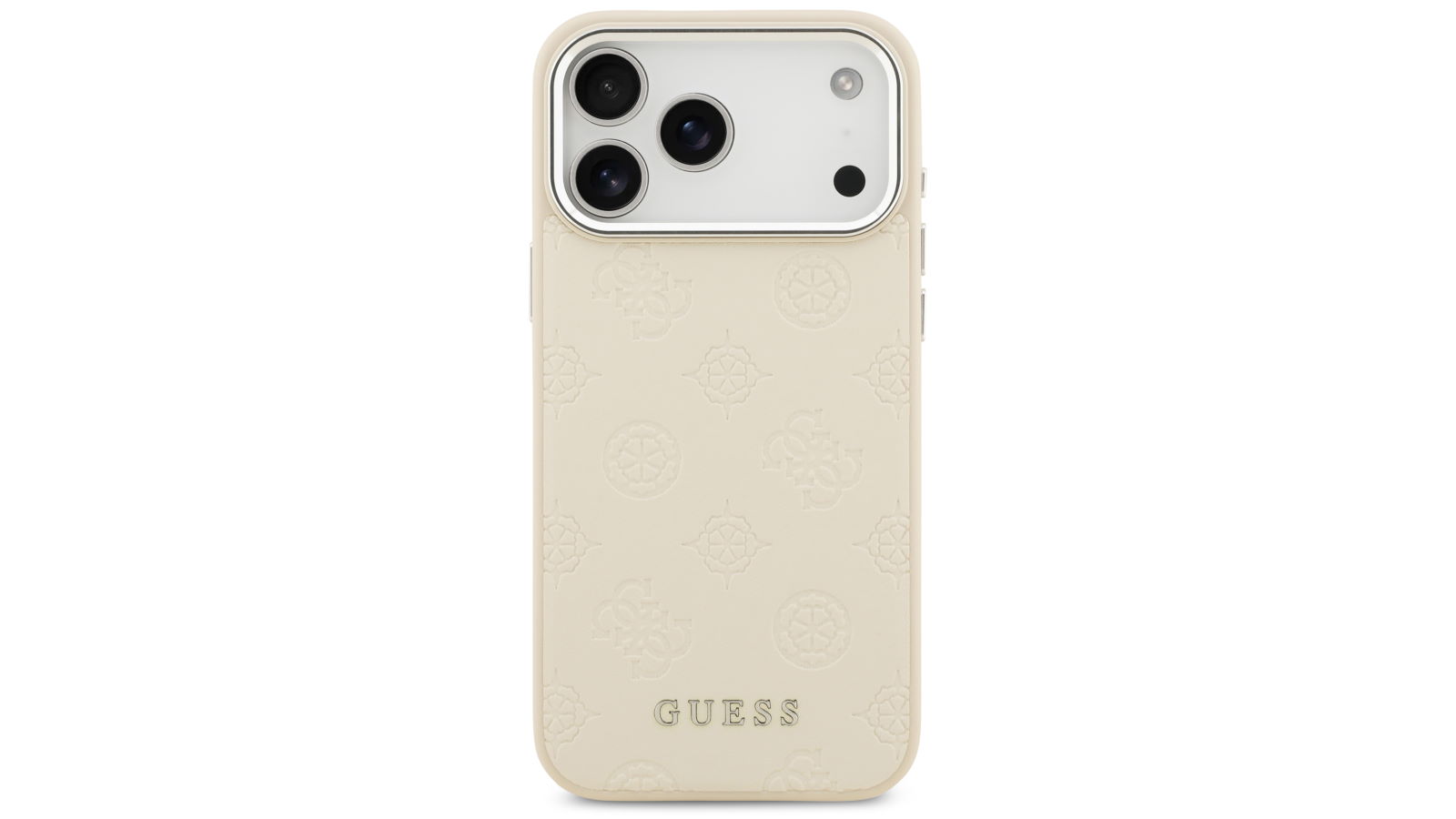 Guess Peony Edition PU Leather MagSafe Case for iPhone 17 Pro - Beige