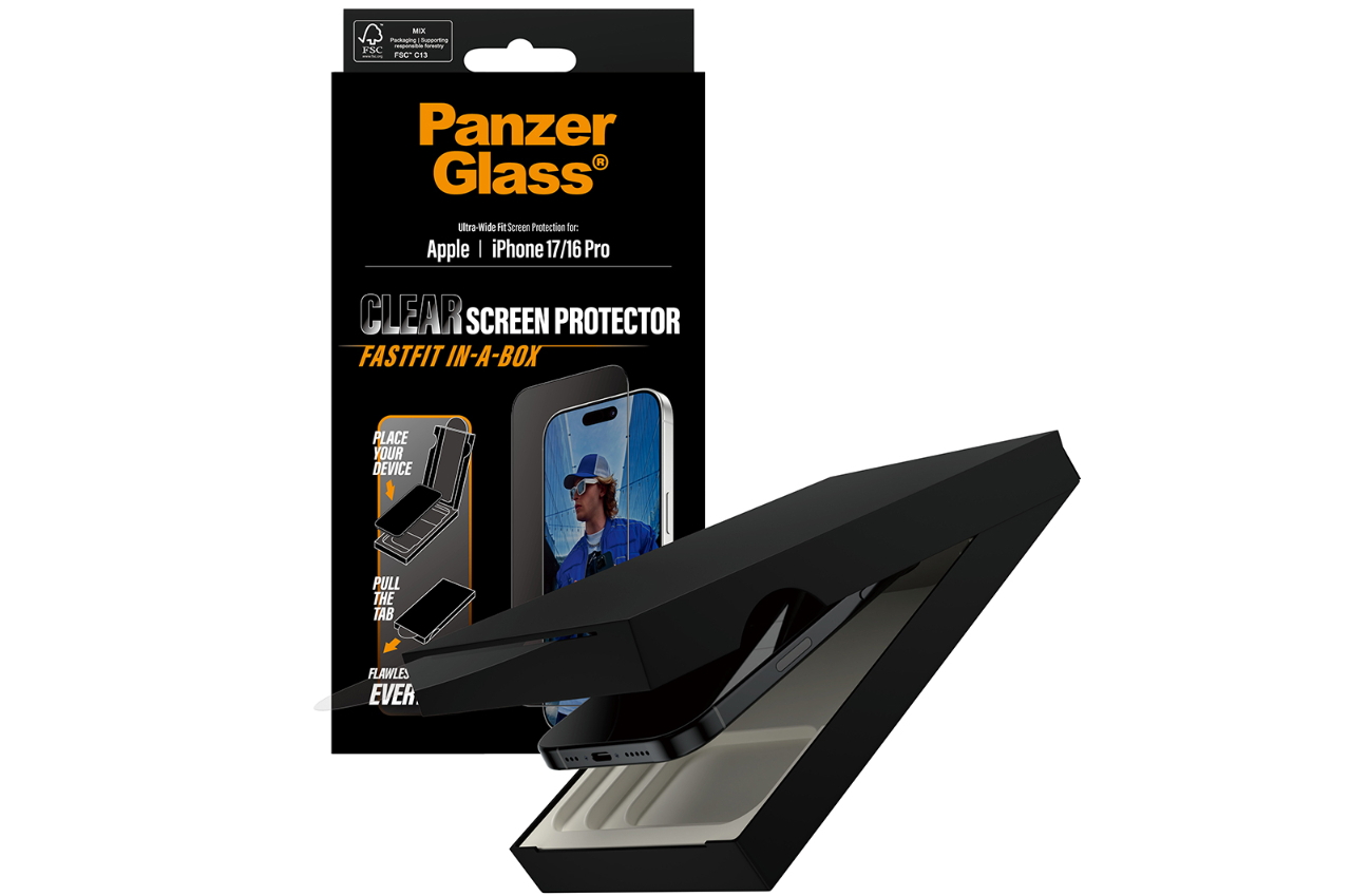 PanzerGlass FastFit In-a-Box Clear Screen Protector for iPhone 17/16 Pro
