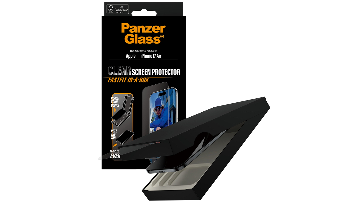 PanzerGlass FastFit In-a-Box Clear Screen Protector for iPhone Air