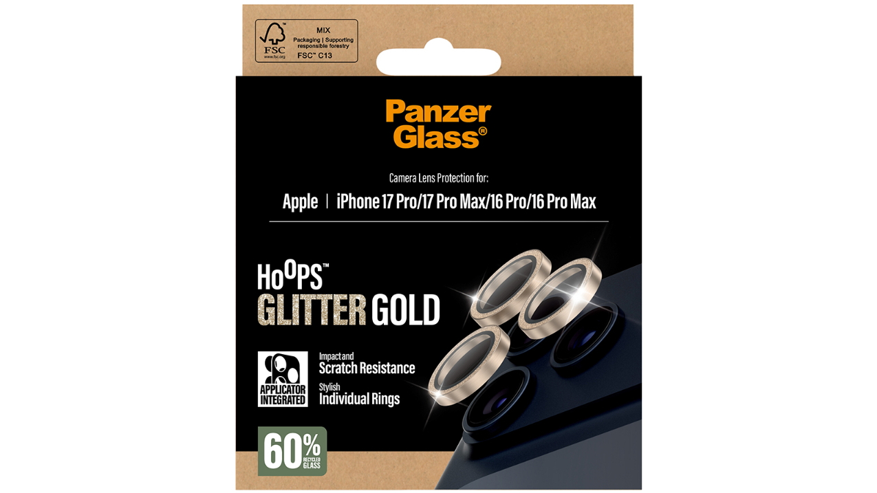 PanzerGlass Hoops Camera Lens Protector for iPhone 17 Pro/Pro Max - Gold