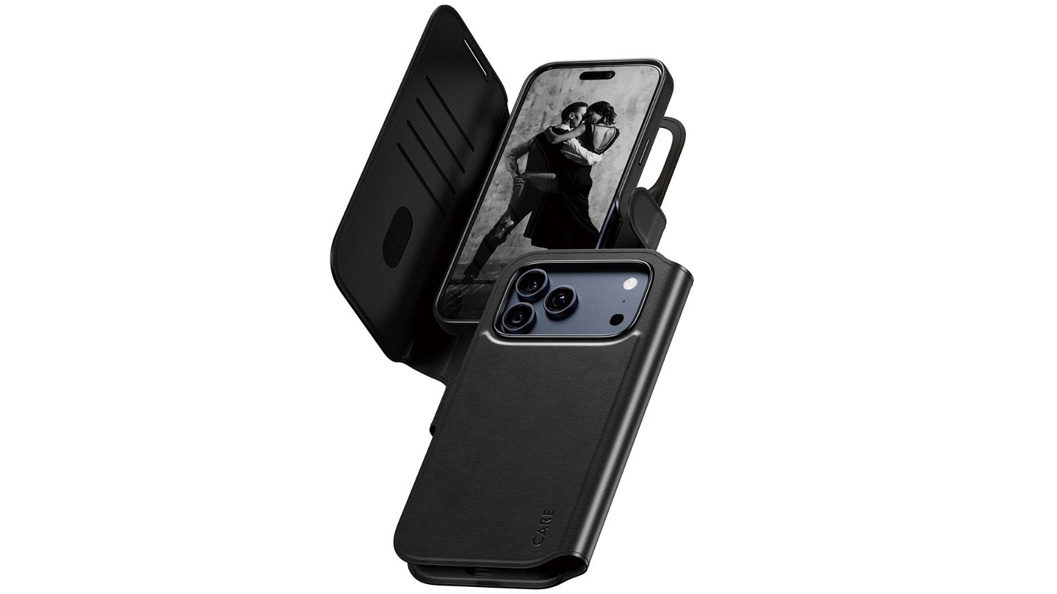 CARE by PanzerGlass Tango 2-in-1 Wallet Case for iPhone 17 Pro Max - Black