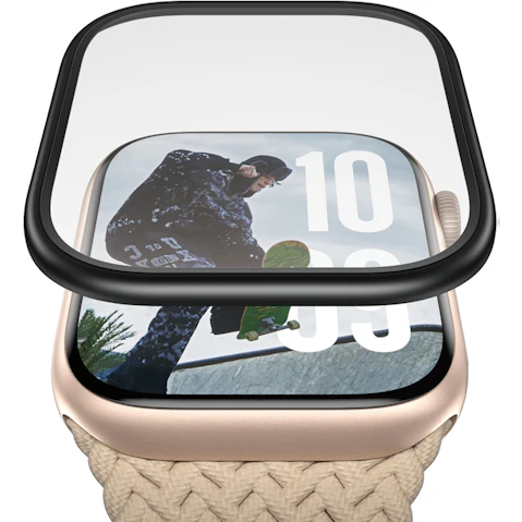 PanzerGlass Screen Protector with Black Metal Frame for Apple Watch 46mm