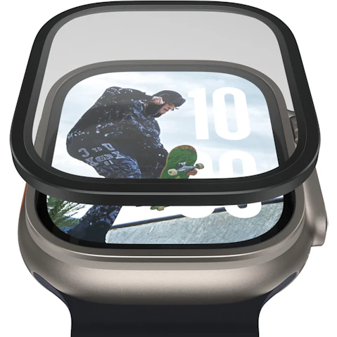 PanzerGlass Screen Protector with Black Metal Frame for Apple Watch Ultra 49mm