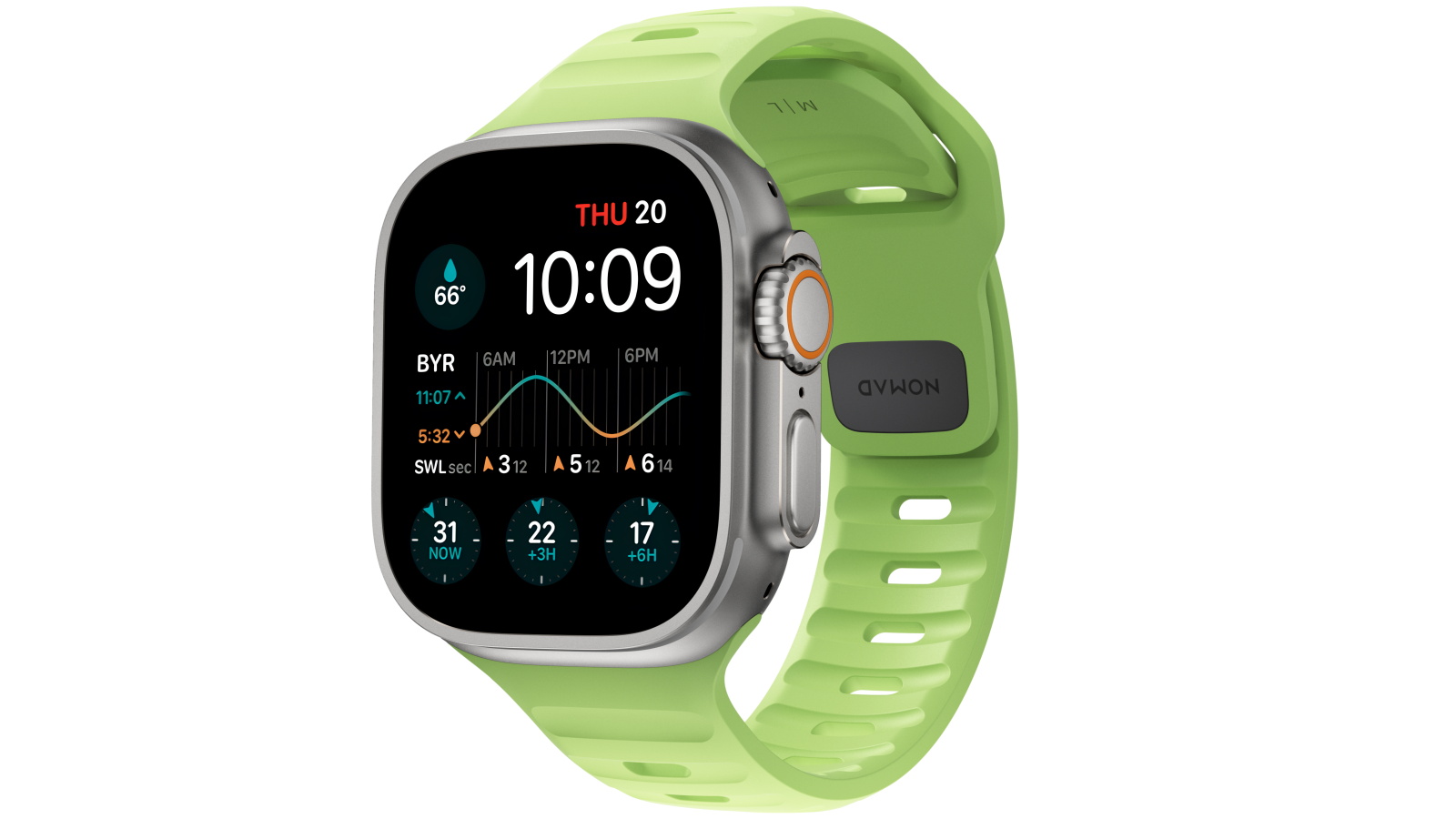 Nomad Sport Band for Apple Watch 45mm/46mm/49mm - Glow Green
